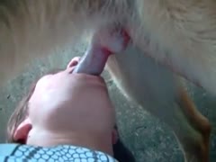 Big dog throat fucks zoo beauty
