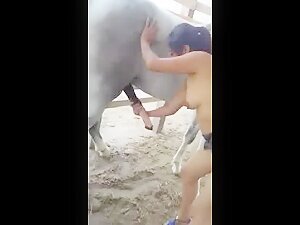 Mexican wife jerking horse cock