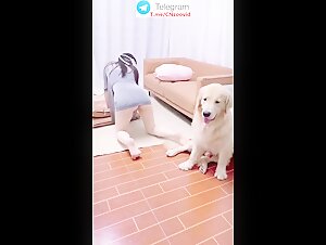 1beautiful girl sex with dog