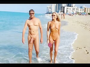 Ric flashing cock on the beach with milf