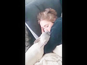 kissing sleeping girl